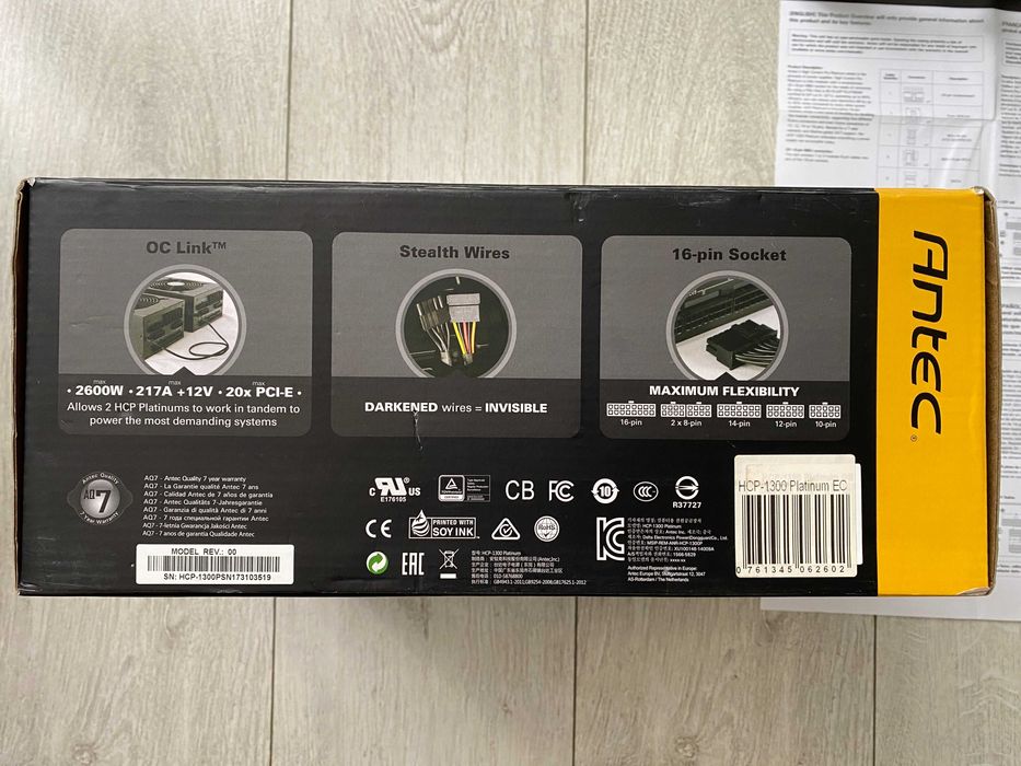 Sursa Antec High Current Pro 1300W, modulara, 80 Plus Platinum