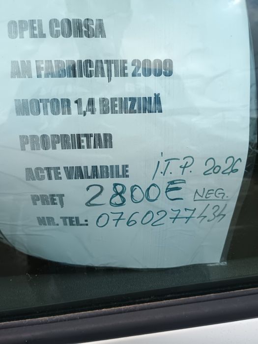 Vând Opel CORSA 2009