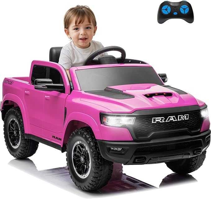 Masinuta electrica DODGE RAM 1500 RHO 4 x35W, baterie 12V 10Ah #Pink