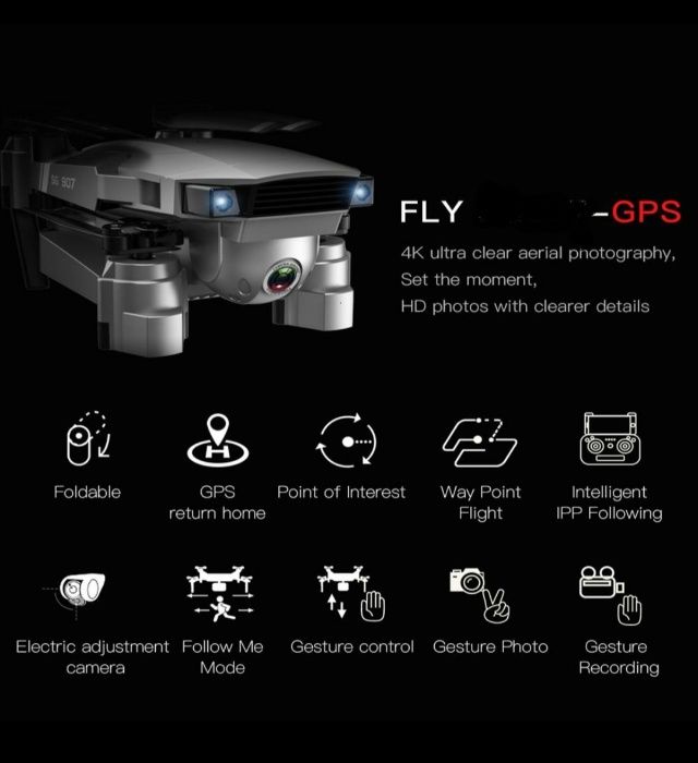 Drona UltraHD 4K,Distanta 500 metri,zbor 18min, 14 Megapixeli,Zoom,LCD