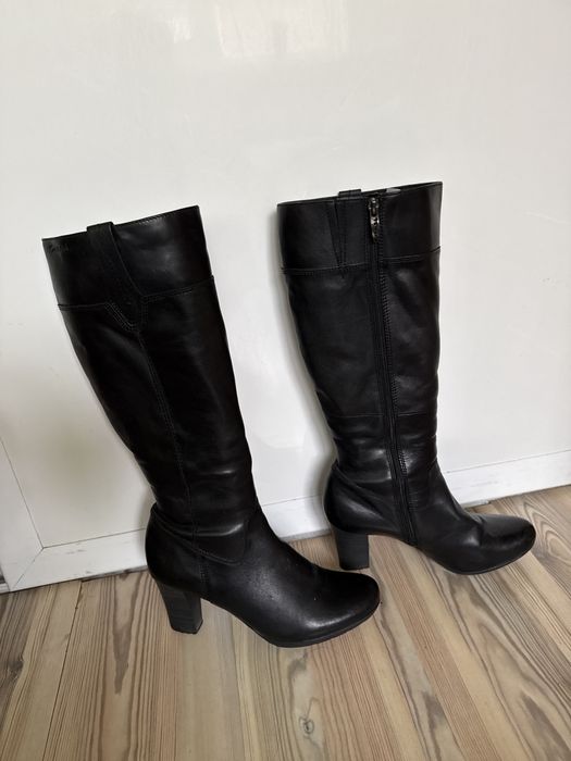 Ботуши естествена кожа на ток Tamaris