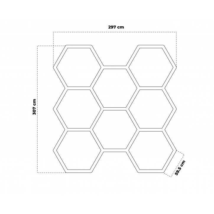 LED Hexagon Honey Comb Detailing Barber - 749RON- 297x307cm - OFERTA