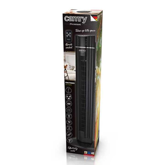 Vand Ventilator de aer, Camry, LED, 3 viteze, 120 W, 107 cm, Negru