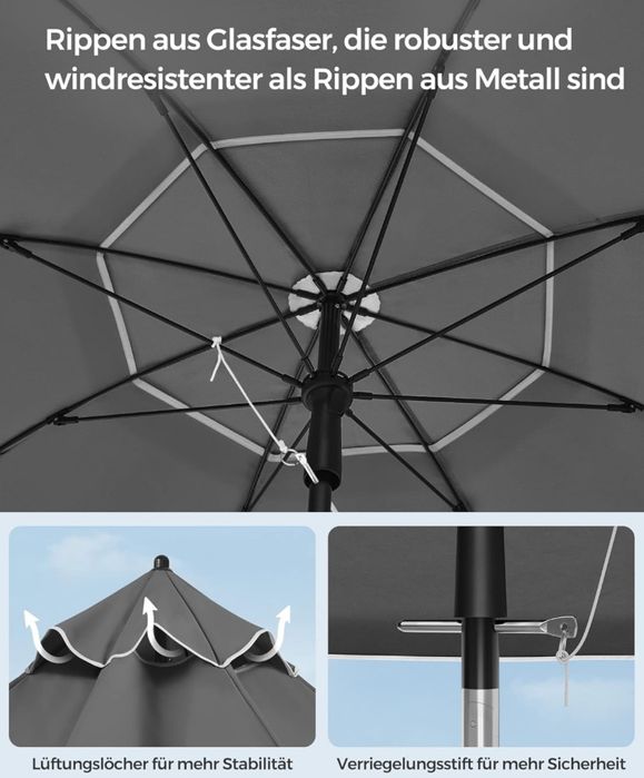 Чадър за плаж 200см SONGMICS