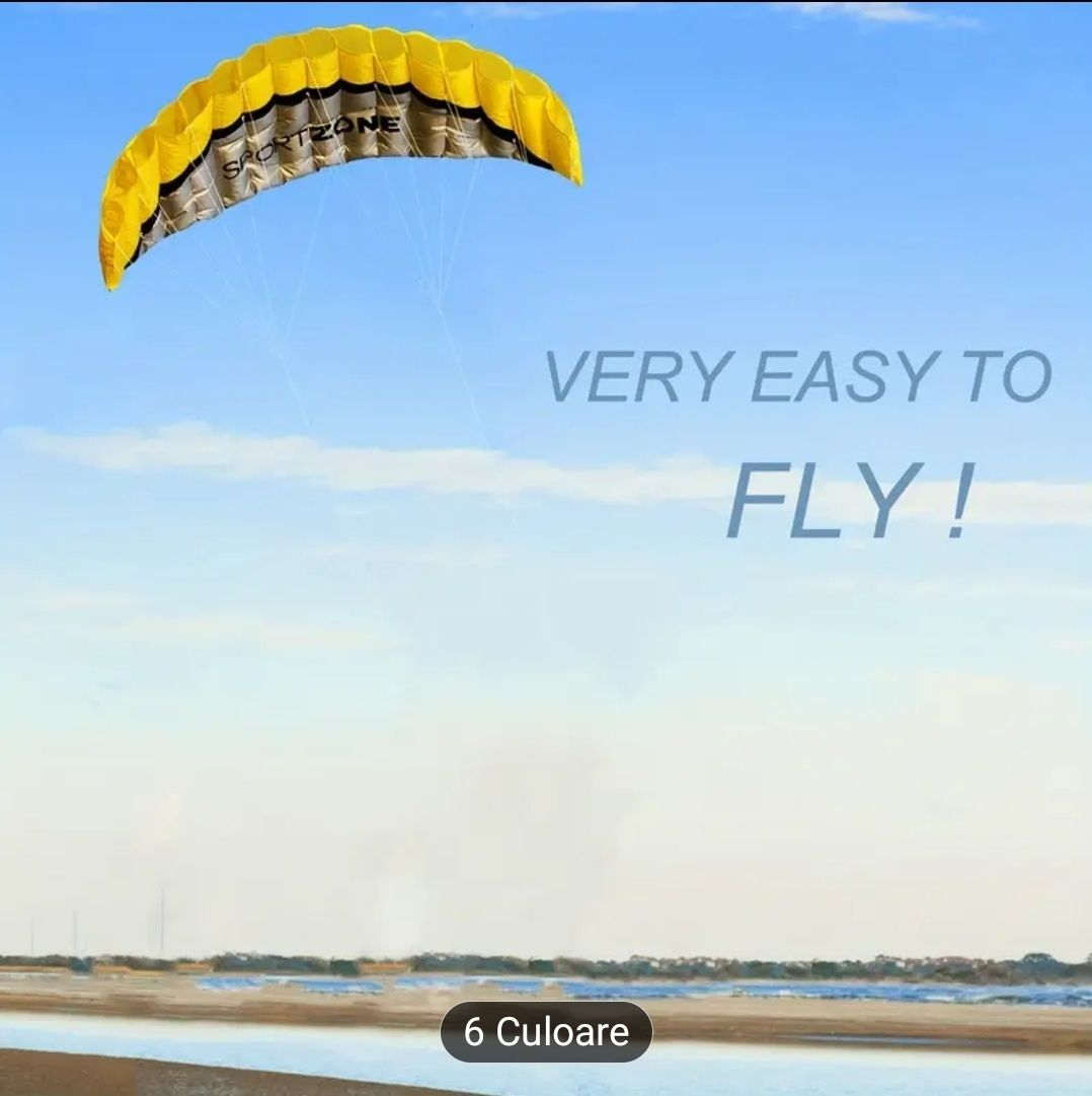 Zmeu, aripa  2,5 m – roșu, ca nou, ideal kite-surfing / antrenament