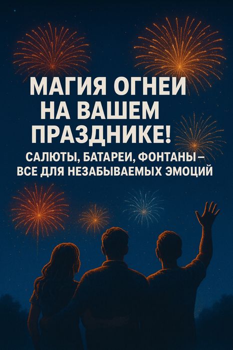 Магия огней на празднике – салюты, батареи и фонтаны оптом