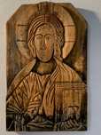 Icoană Iisus Hristos Pantocrator sculptată manual