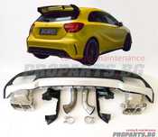 A45 AMG тип заден дифузер с накрайници