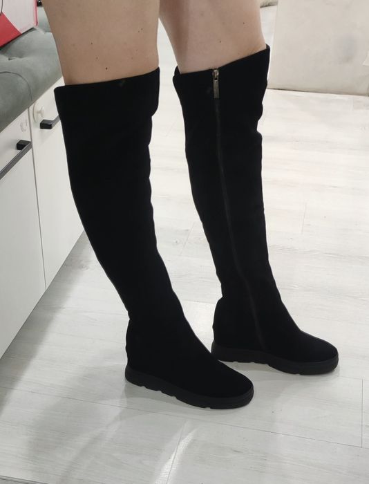 Ботфорты замшевые