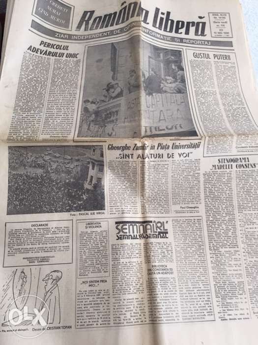 Colectia pe anul 1990 a ziarului Romania Libera .
