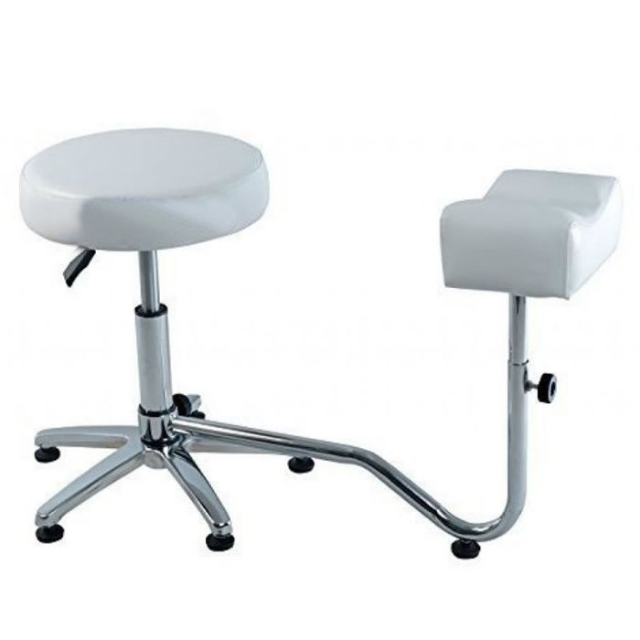 Scaun cu Suport Pedichiura alb/negru- Structura Metalica - Mobilier