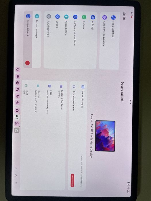 Vand / schimb Tableta Lenovo Tab p12 With Matte display
