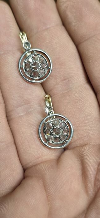 Cercei aur cu diamante