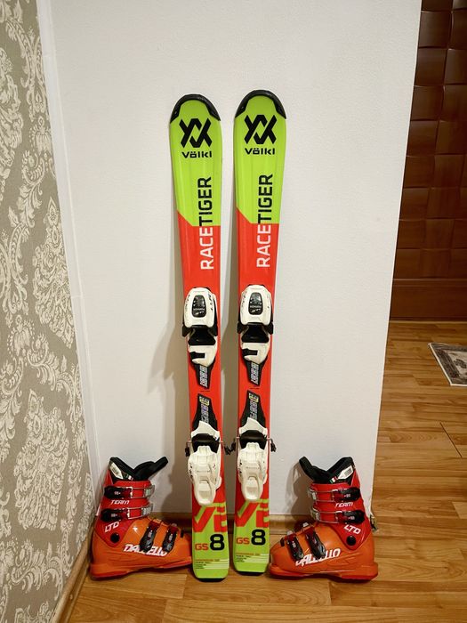 Schiuri copii 100 cm volkl cu clapari set skiuri