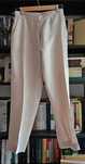 Pantaloni din in 100% de dama | Massimo Dutti | alb-crem | XS