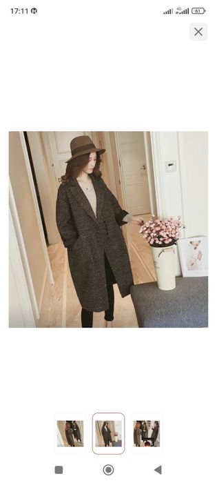 Демисезонное стильная коричневого цвета размер М пальто, отдам за свою