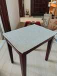 Masuta de cafea Vintage din lemn; Masuta cu blat 43x33x41h cm