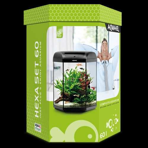 Acvariu Aquael Hexaset 60 l pompa filtrare incalzitor iluminare led
