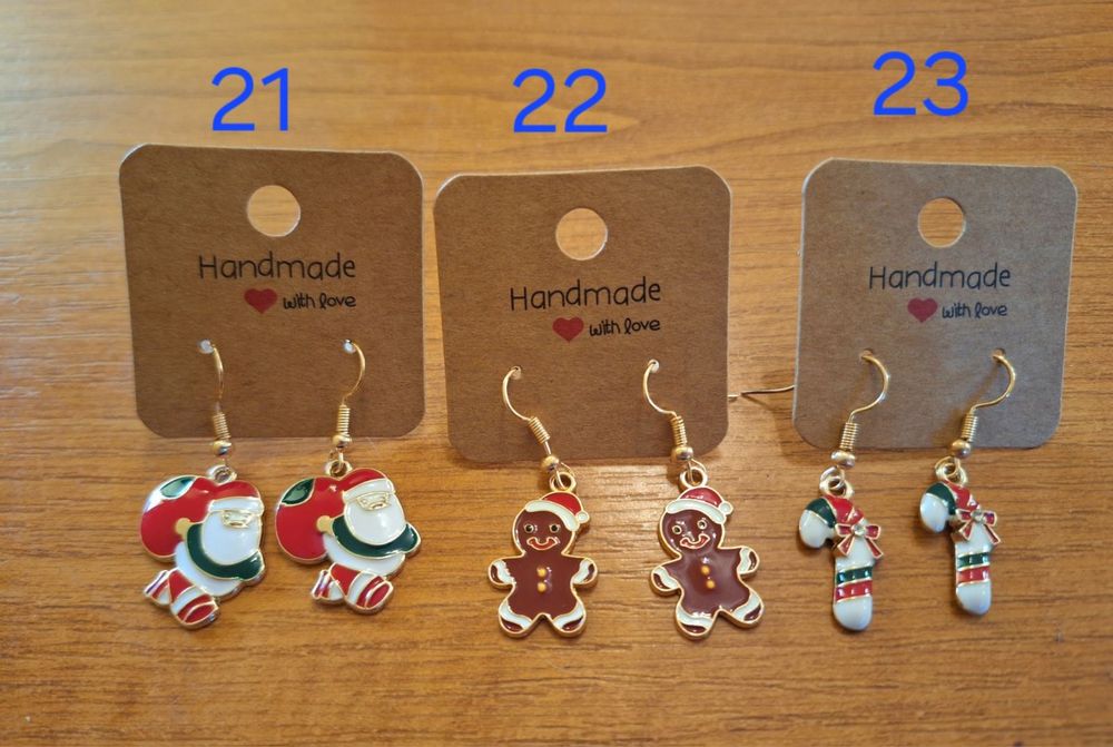 Ръчно изработени, коледни обеци