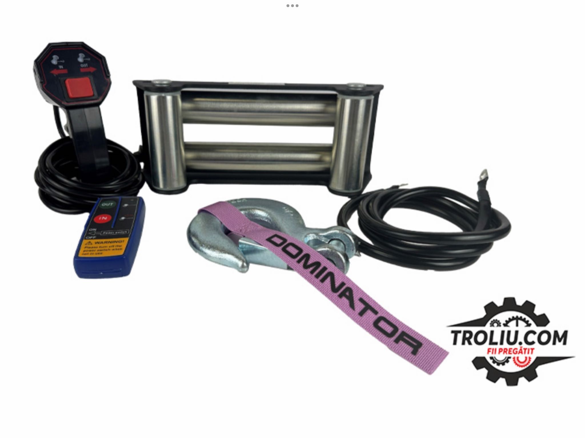 Troliu electric Dominator 17000 lbs HD 12V platforma 4x4 auto