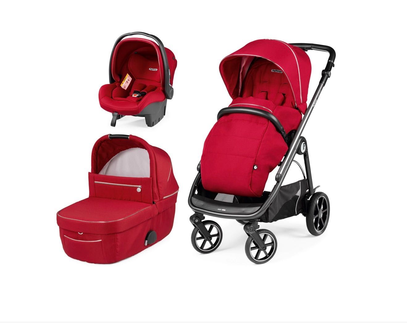 Carucior 3 in 1 Peg Perego Veloce Primoviaggio SL Red Shine, Rosu