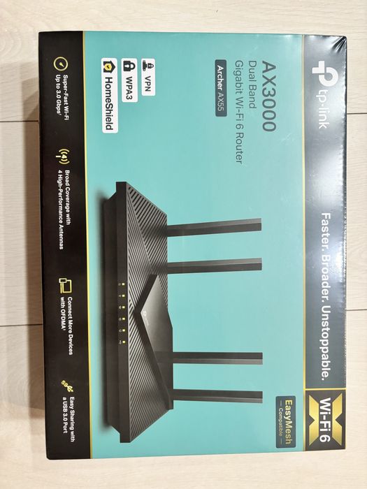 Router Wireless TP-Link Archer AX55 AX3000 Dual-Band Wi-Fi 6 Dual-Core