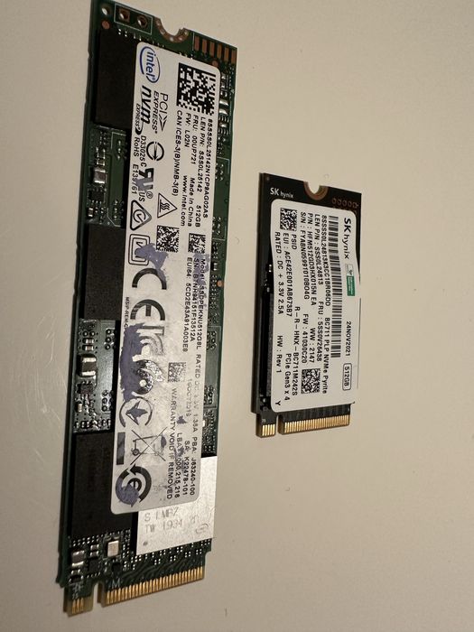 SSD m.2 PCI Express Intel 80mm si Hynix 42mm 521Gb