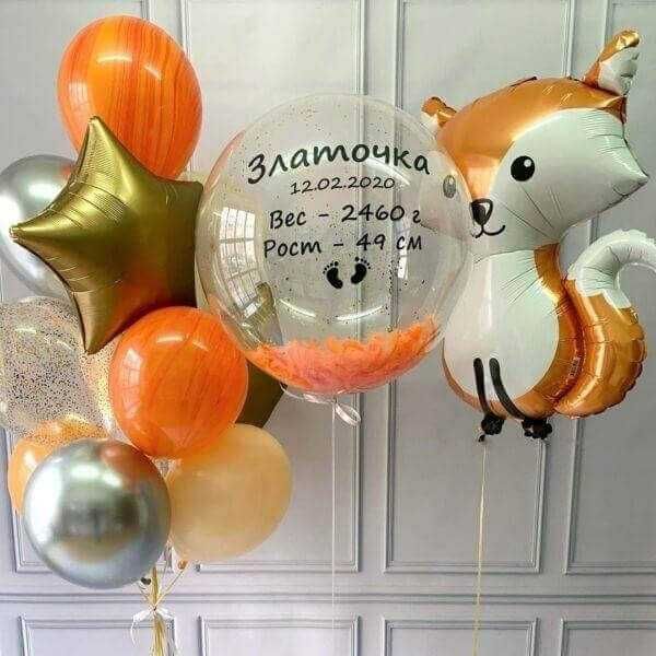 выписка с роддома, шарики, оформление выписки,  оформление авто