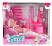 Joc de rol papusa la dentist 36x16x32 cm NOU albastru sau roz