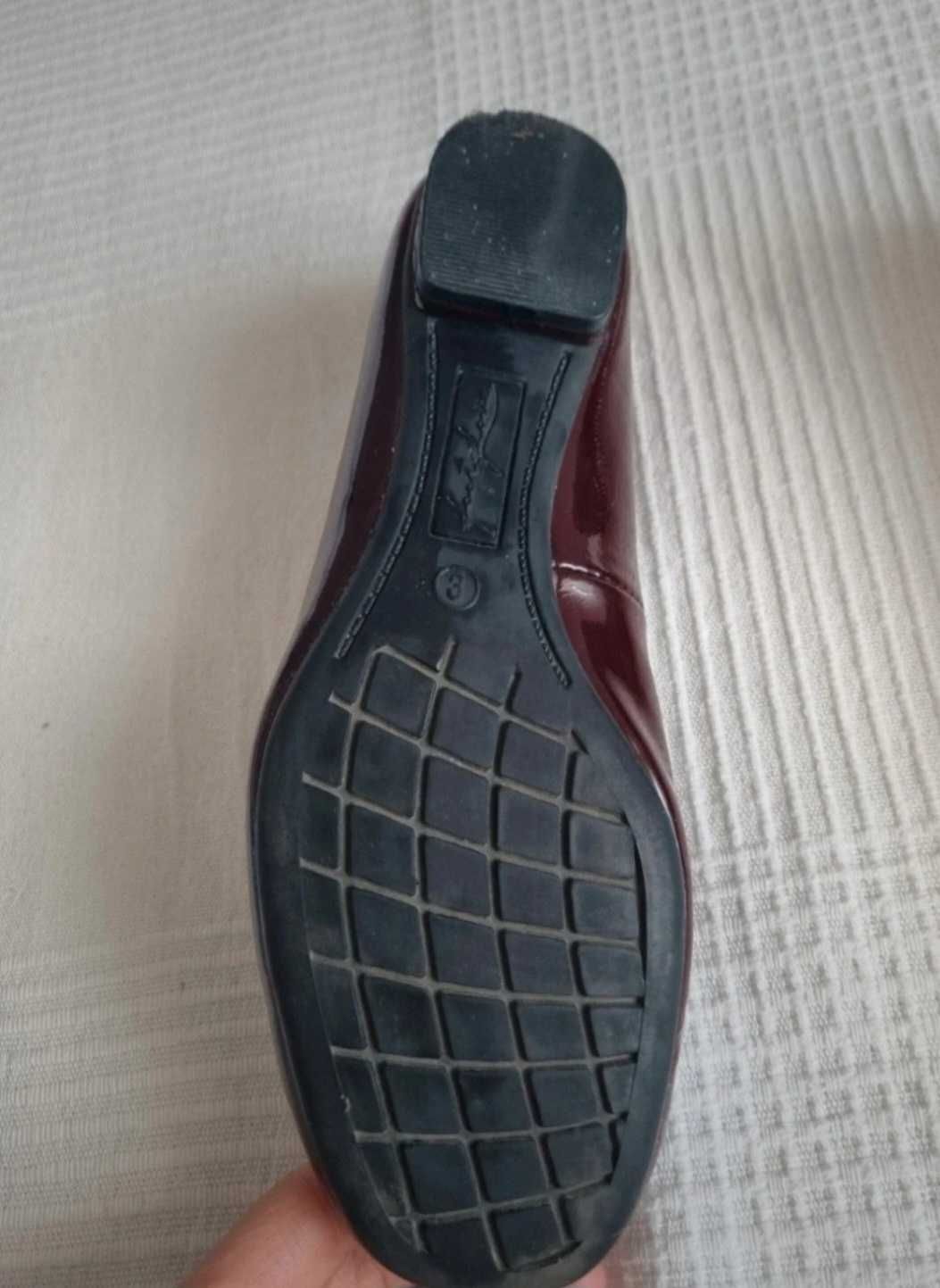 Balerini Marks & Spencer, piele lăcuită,  vișinii,  marimea 35