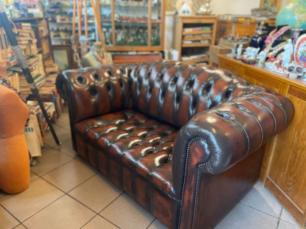Canapea Chesterfield piele autentica made in england
