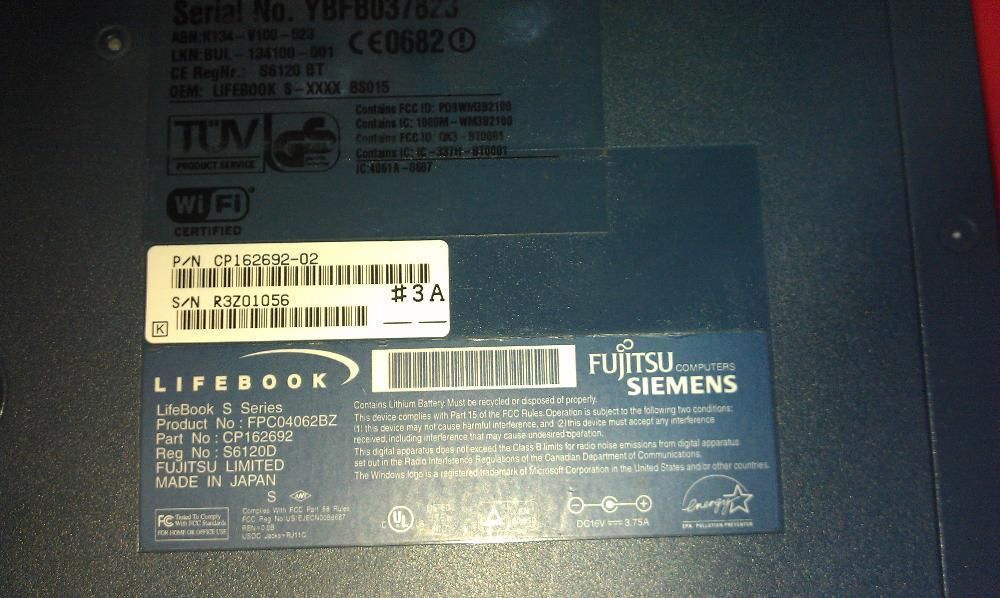 Vand laptop Fujitsu Siemens / Lifebook