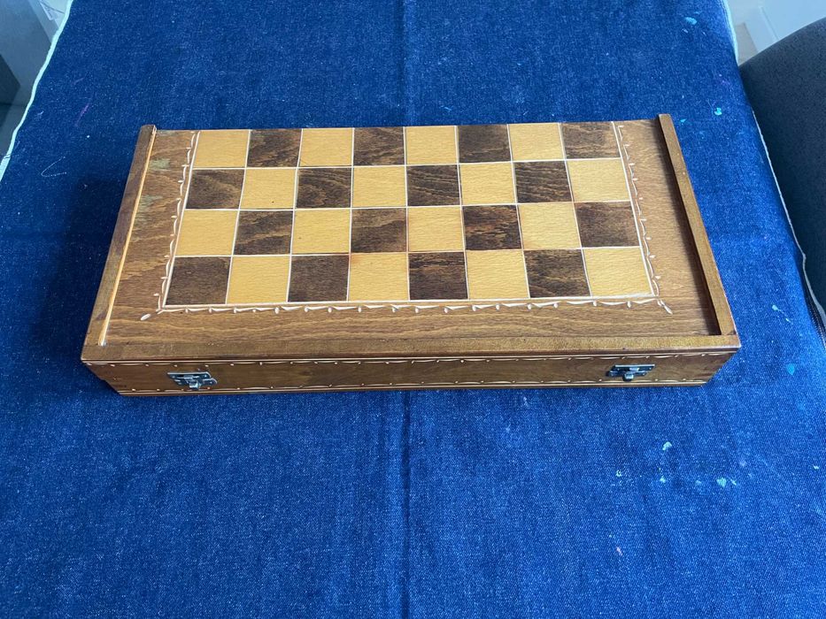 Set de sah Romanesc anii 70 varianta rara  export rege cu cruce