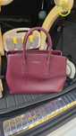 Дамска чанта Furla вишнено червена естествена кожа