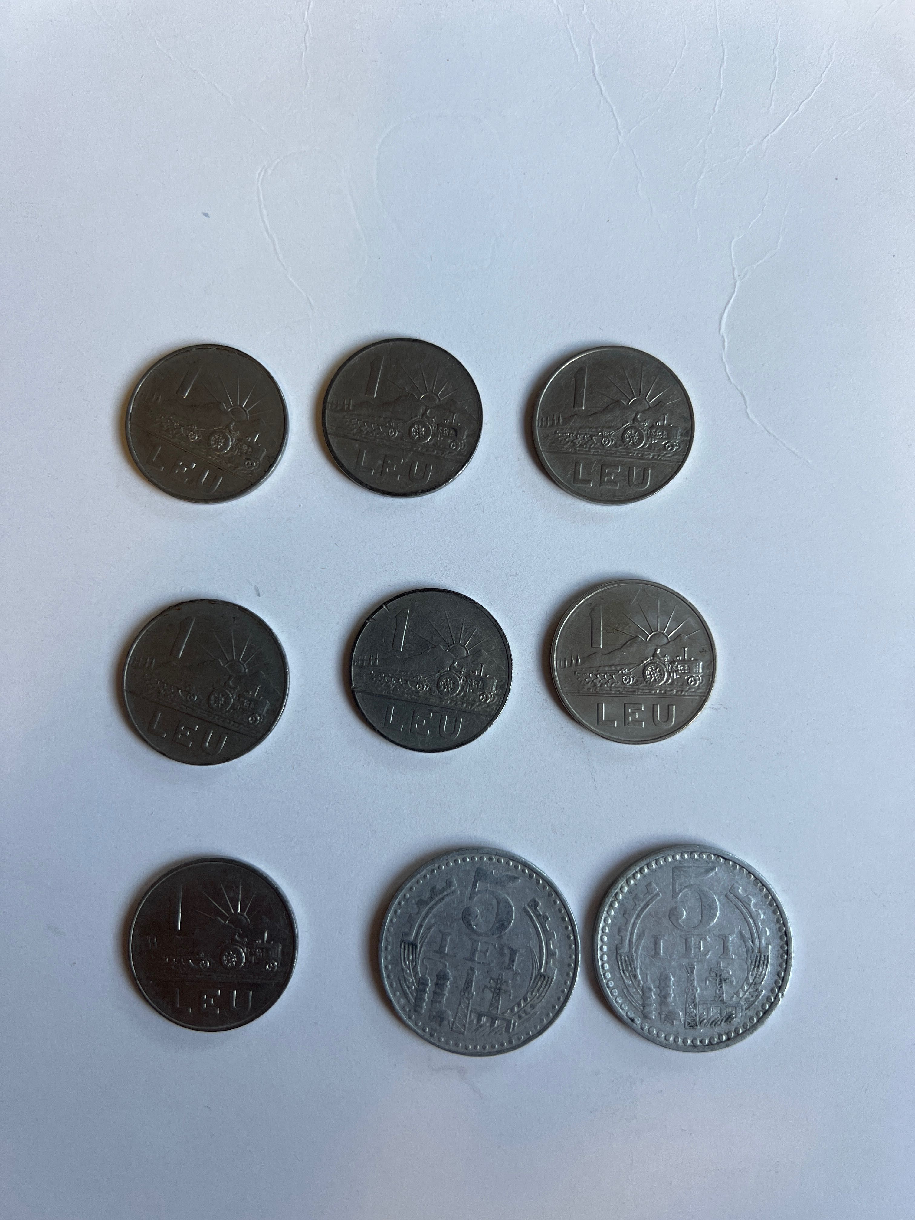 Лот румънски  монети 1 leu 1966 и 5 leu 1978, 50 bandi 2009