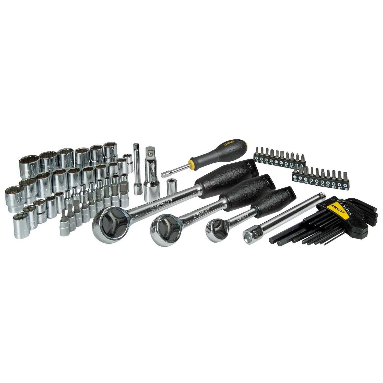 Гедоре комплект STANLEY STHT0-73930, 1/4″, 3/8″, 1/2″, 80 части