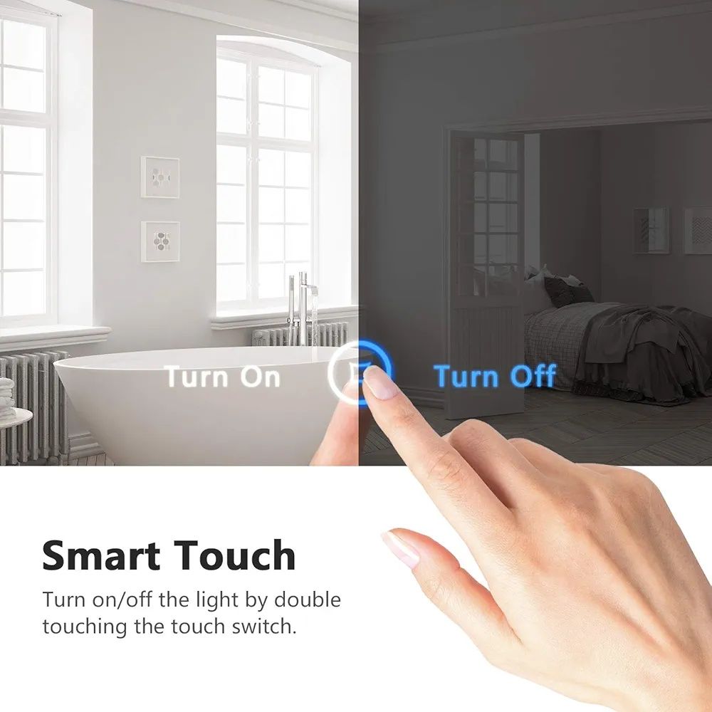 Огледало за баня с LED осветление, Bluetooth и обезпотяване