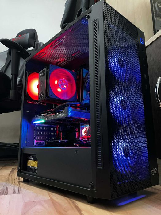 Ryzen 5 5600X RX 9060 XT 16GB Нова 64GB RAM 512 SSD Геймърски компютър