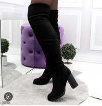 Обувь зимняя женская на каблуках сапоги