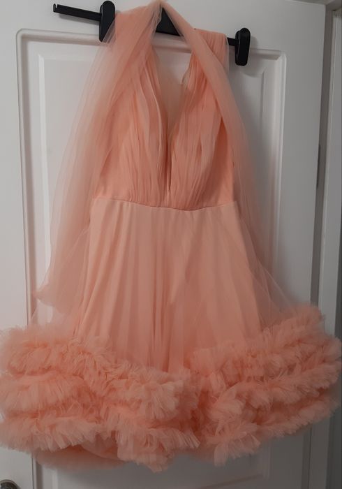 Rochie de ocazie portocaliu-coray Voguesta