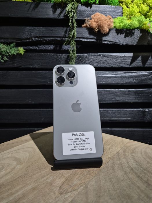 iPhone 16 Pro Max 256gb Natural Neverlocked Bat 100% Fact+Garantie