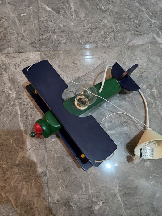 Lampa/lustra copii - avion de lemn