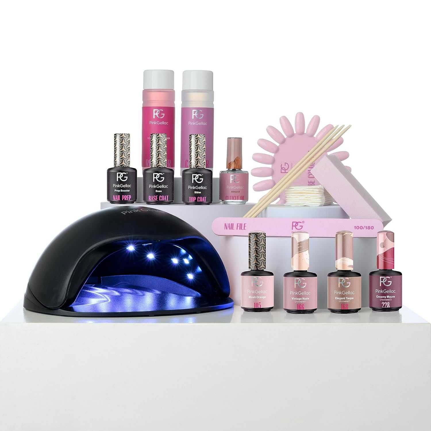 Pink Gellac Shellac Starter Set with Lamp - Premium непокрит
