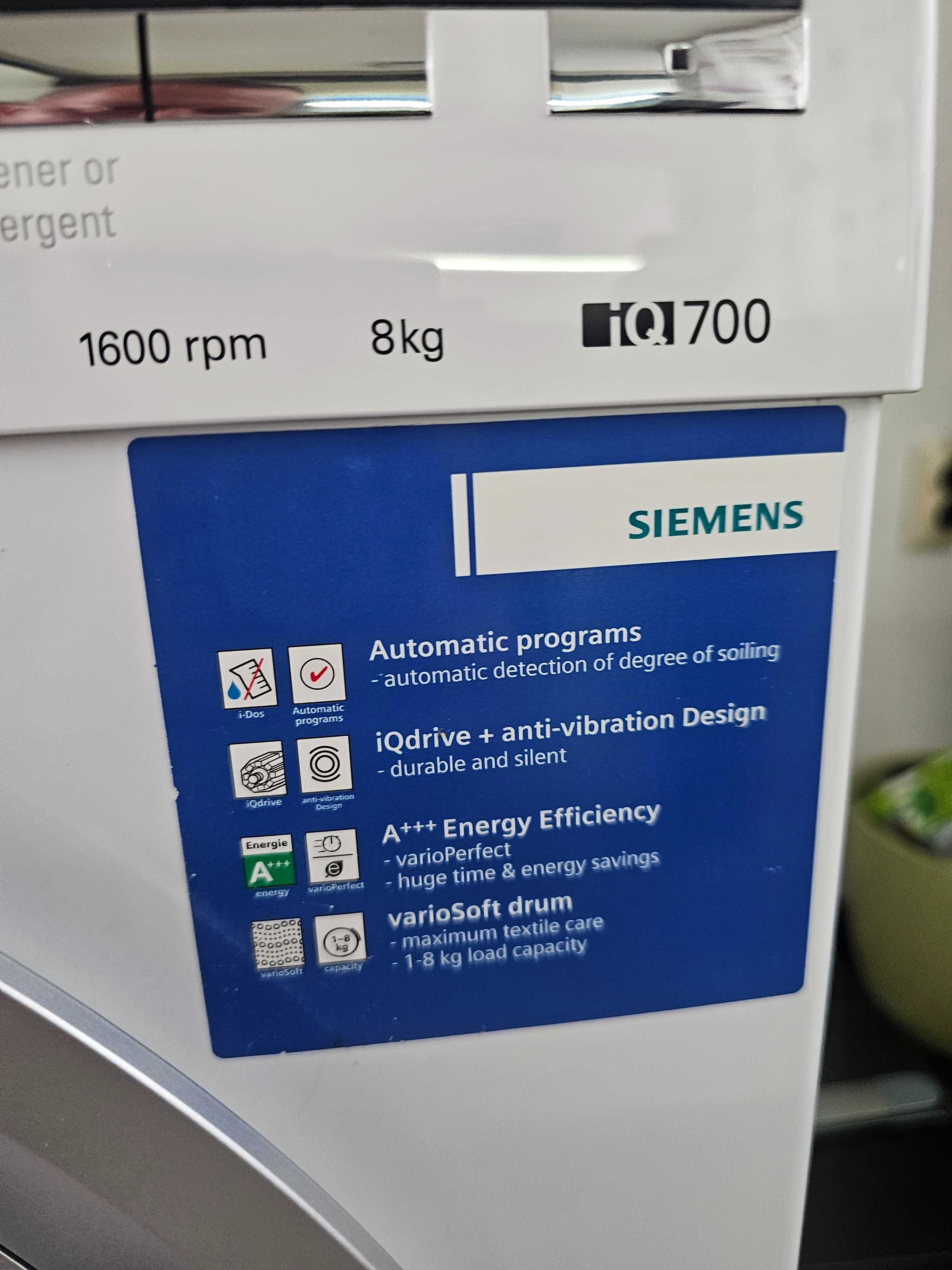 Пералня Siemens IQ700/8kg, 1600rpm