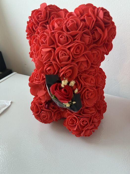 Vand urs din trandafiti de spuma, urs floral 28 cm