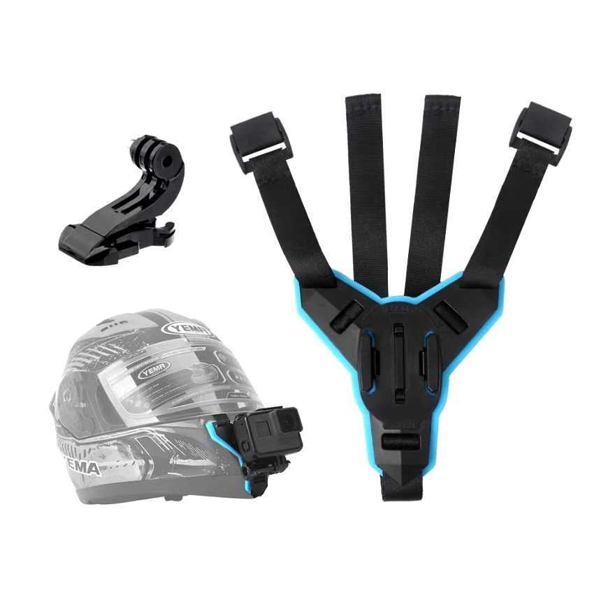 TELESIN Стойка за каска GoPro монтаж държач без лепене за екшън камера