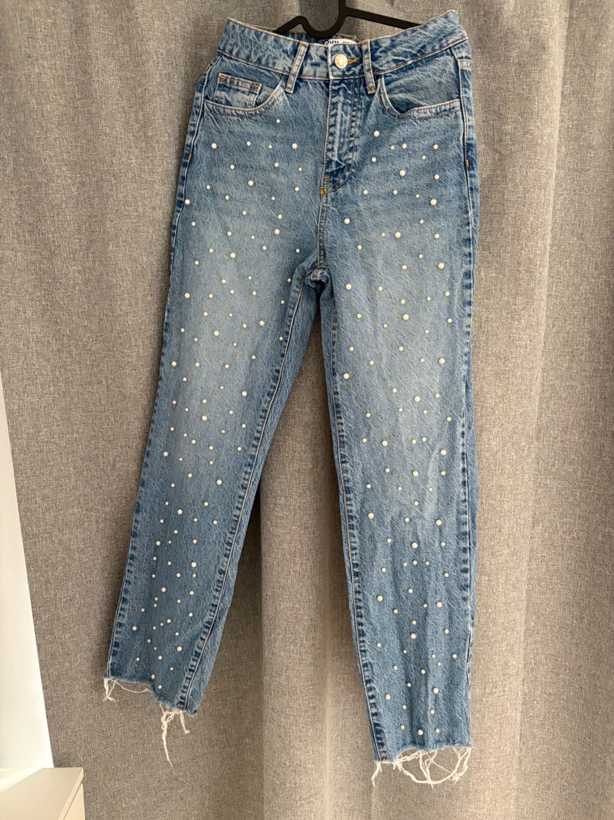 Дънки с перли Zara, размер 36
