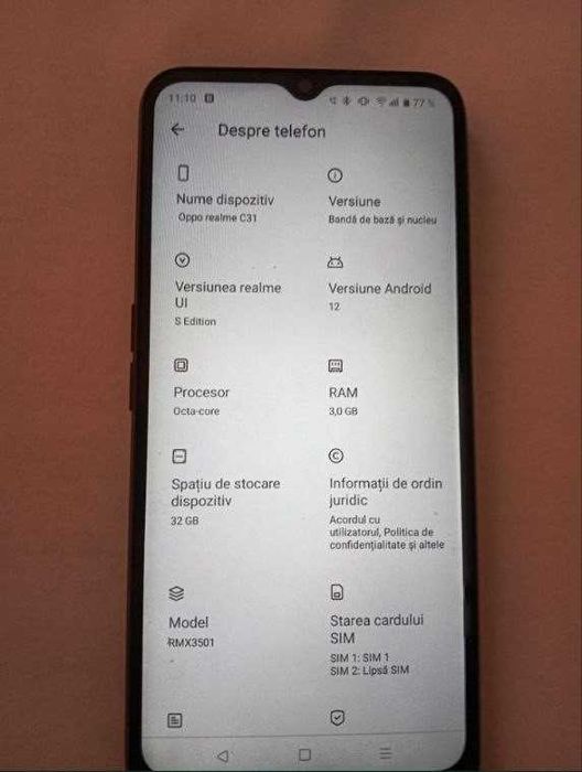 Telefon mobil Realme C31, Dark Green