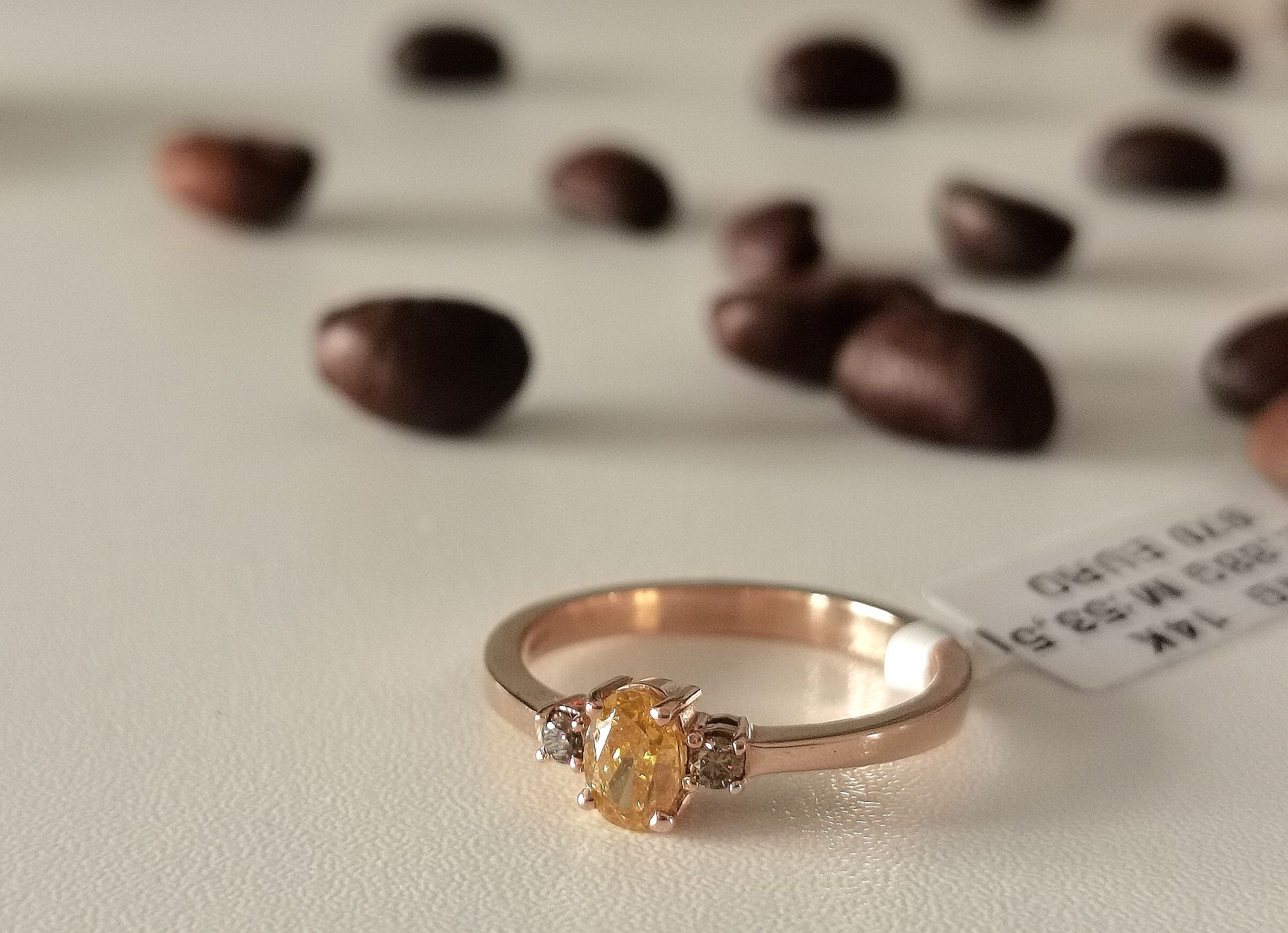 Inel din aur de 14K și diamant natural certificat AIG