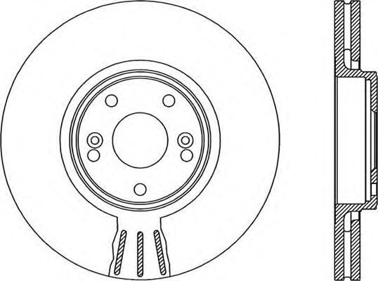 Set 2 buc Discuri frana fata ventilat Renault Espace 4 2002-2015, Laguna 2 din 2001-2007, Set 2 Bucati 308 x 28 mm, Produs Original Renault 7701207378